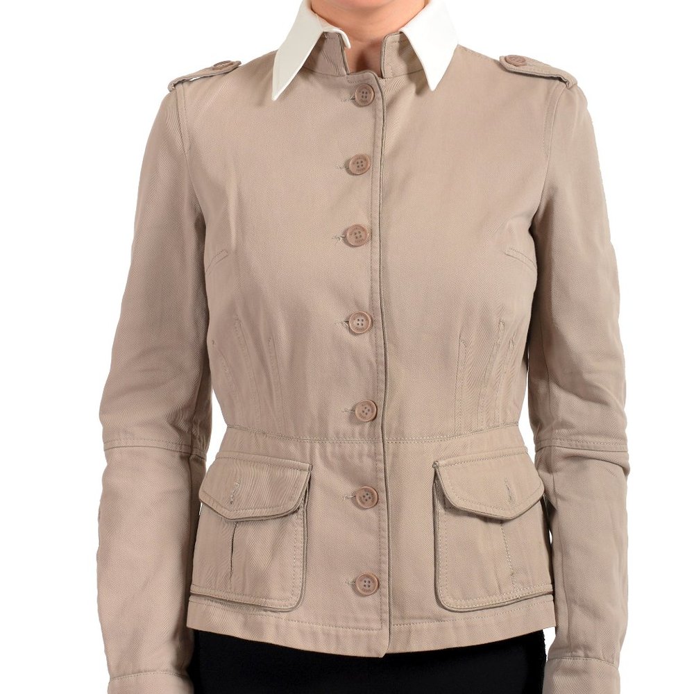 Gianfranco Ferre Beige Button Down Jacket Coat - image 1